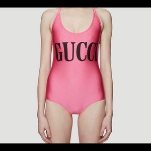pink gucci one piece swimsuit